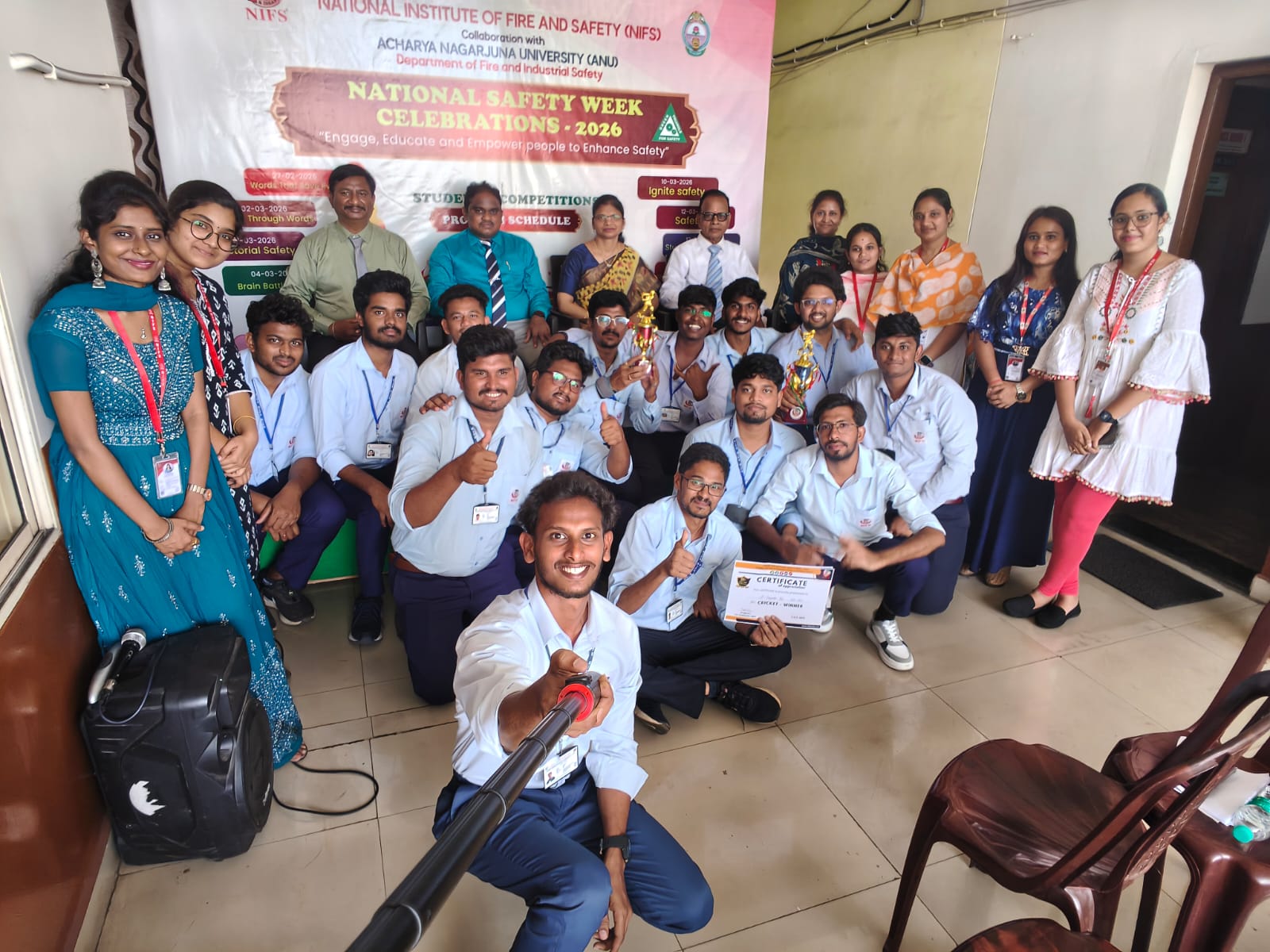 Students receiving certificates